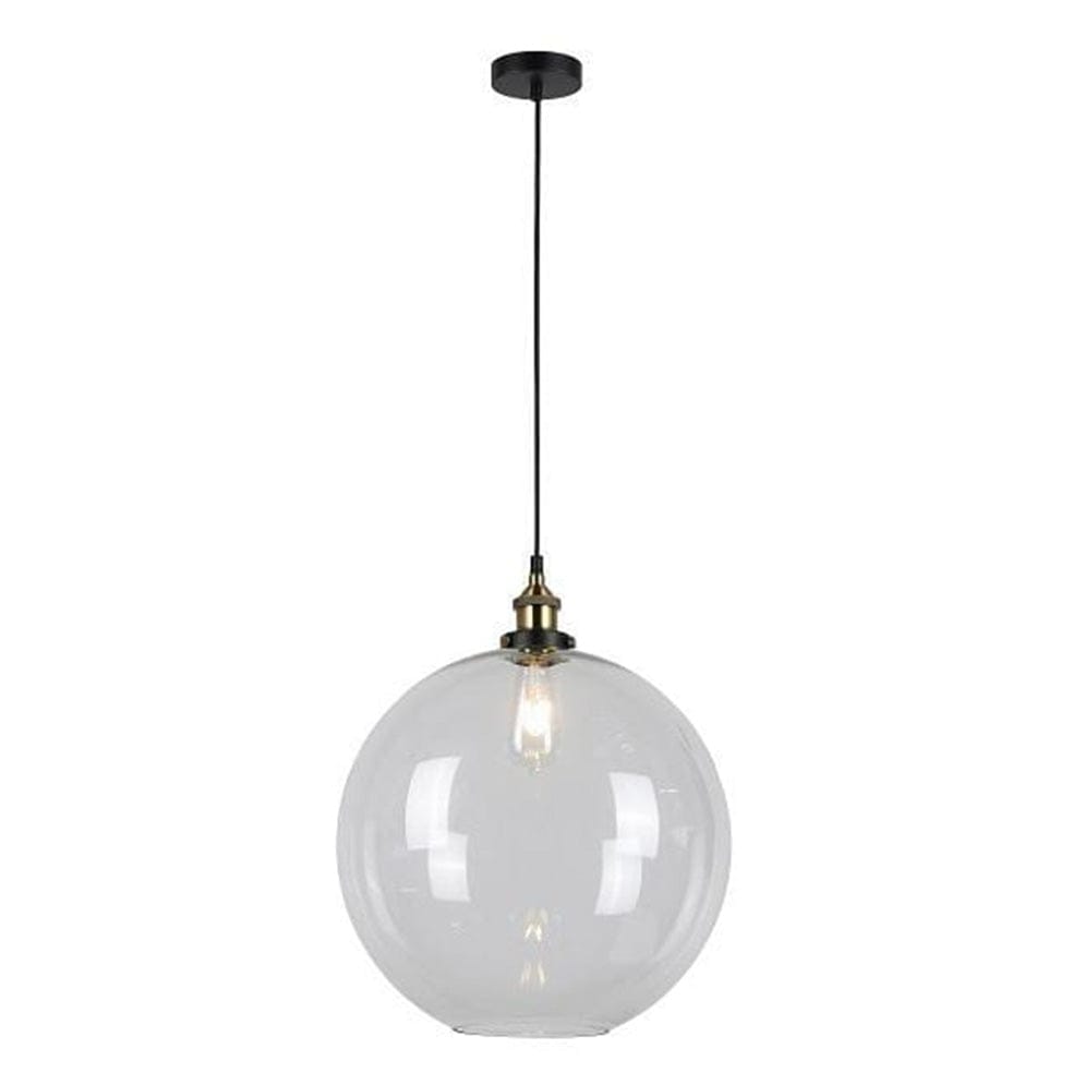 The Lighting Club Pendant Antique Brass Glass Ball Pendant Light | 3 Sizes