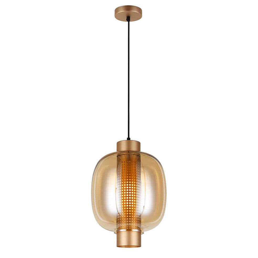The Lighting Club Lighting Fixtures Chicago Glass Pendant Light in Satin Gold or Black