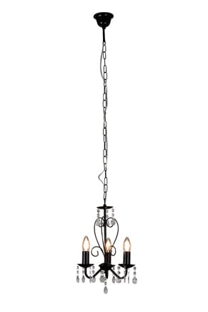The Lighting Club Chandeliers Cleo Metal and Crystal Chandelier Light Black | Chrome | White