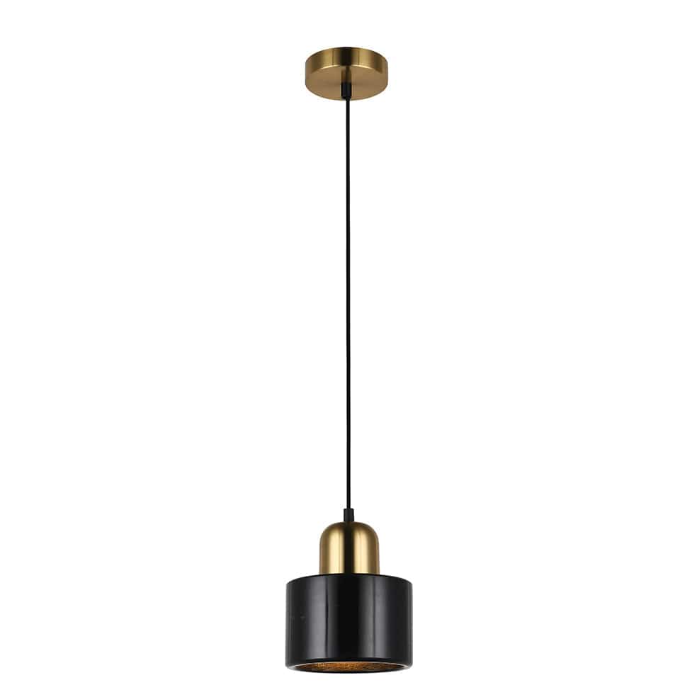 The Lighting Club Pendant Lights Melanie Marble and Metal Pendant Light Green | White | Black