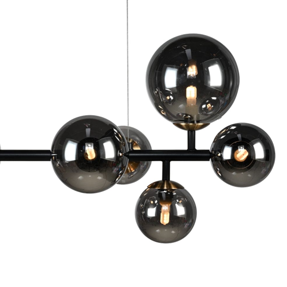The Lighting Club Pendant Lights Horizontal Bubble LED Glass and Metal Pendant Light Black A-KLCH-9225/7