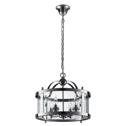 The Lighting Club Pendant Drum Shaped Glass Lantern Pendant Light