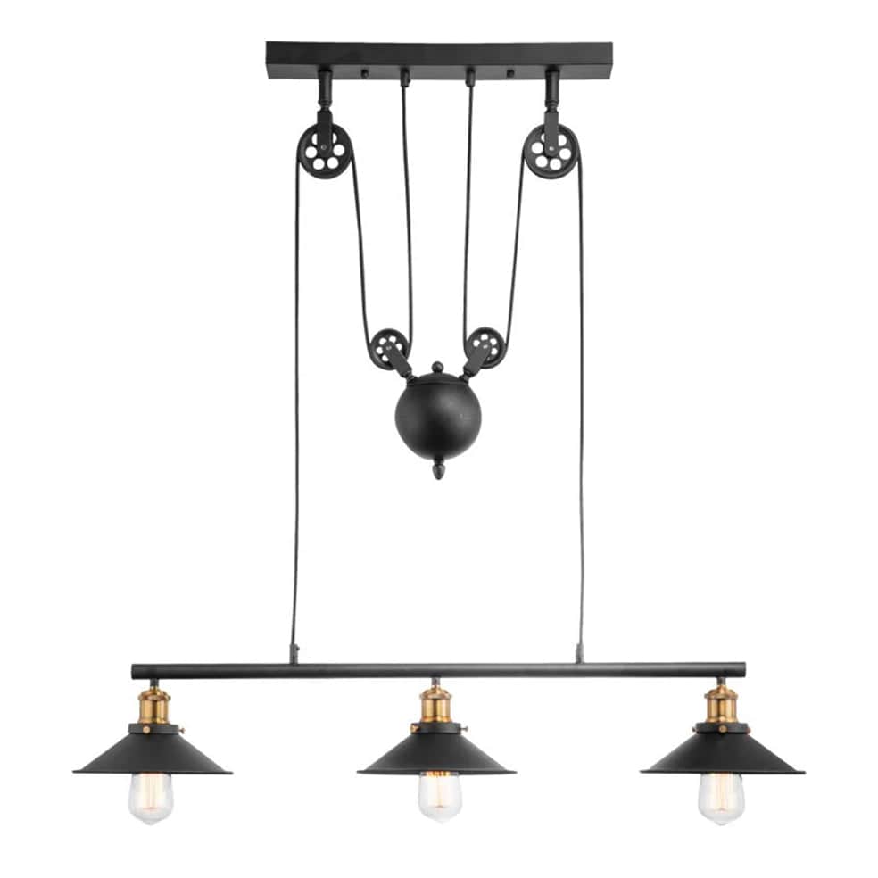 The Lighting Club pendant light Dawn Adjustable Metal Trio Pendant - Black and Antique Brass CA-KLCH-1126/3