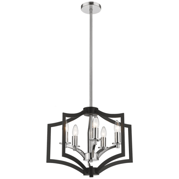 The Lighting Club Chandelier Vulpecula Black Chrome Chandelier CH087/5 BK/CHROME 6007226068894