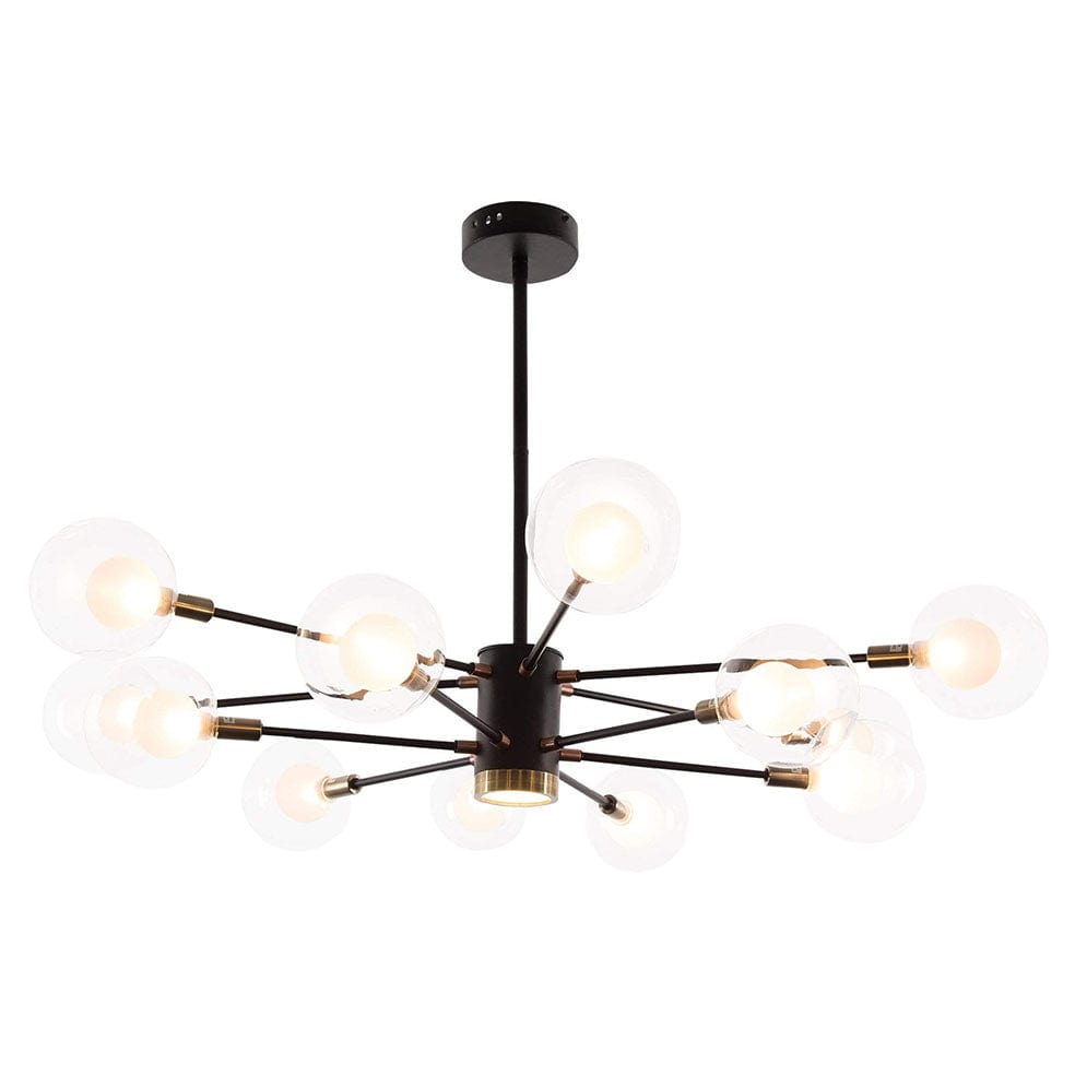 The Lighting Club lighting Remote Control 12 Light Chandelier CH254/12 BK/GOLD 6007226070972