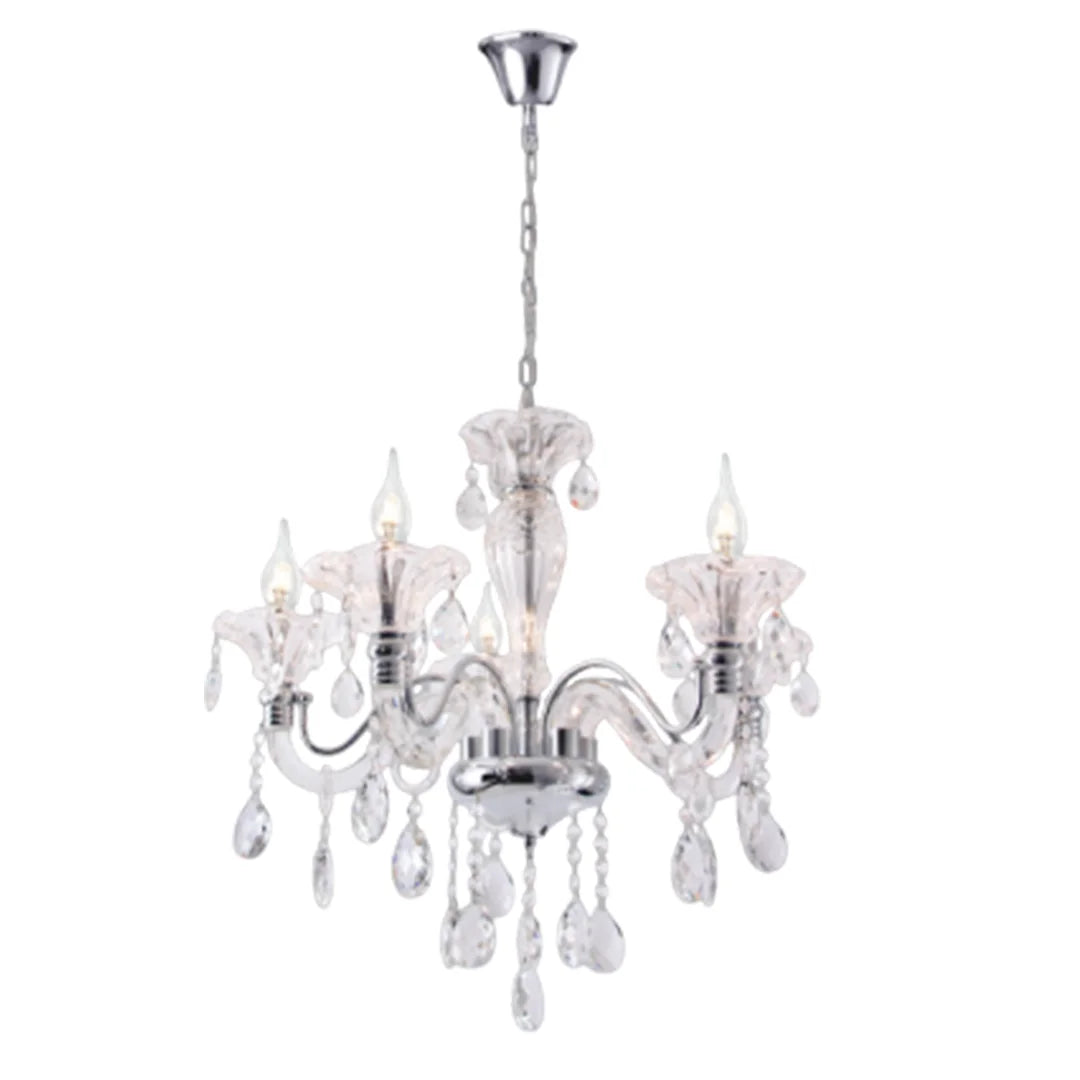 The Lighting Club Chandelier Polished Chrome 5-Light Crystal Chandelier CH266/5 CRYSTAL 6007226072167