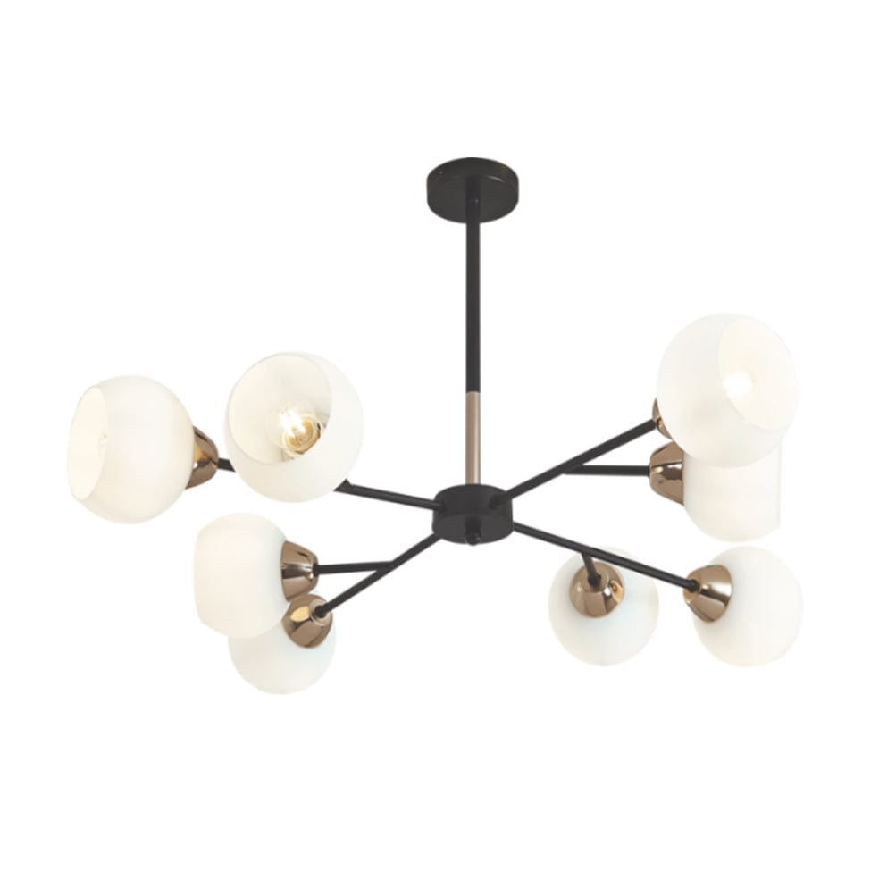 The Lighting Club Chandelier Black and Gold Flicker 8 Light Chandelier in Satin Chrome | Black and Gold CH509/8 BK/GD 6007226075267