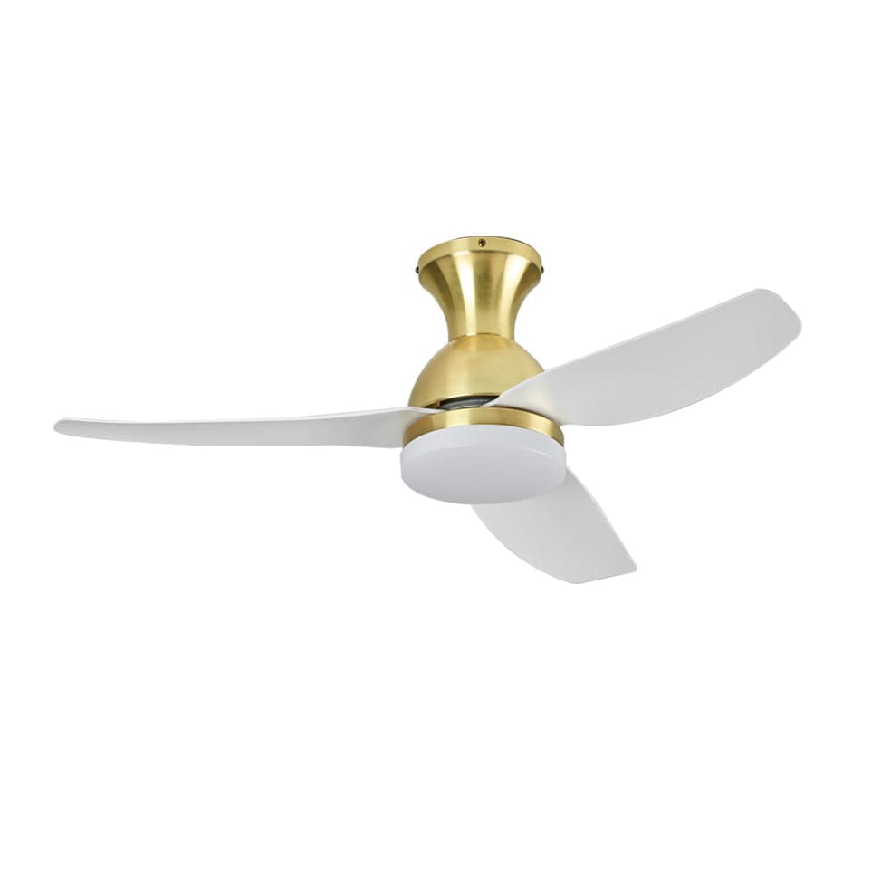 The Lighting Club Ceiling Fans Antique Brass and White Dorothy Metal Ceiling Fan with LED Light FCF101 BRASS 6007226087208