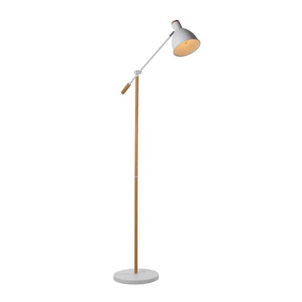 The Lighting Club Floor lamp White Tai Metal and Wood Floor Lamp Black | White FL218W 6007328387879