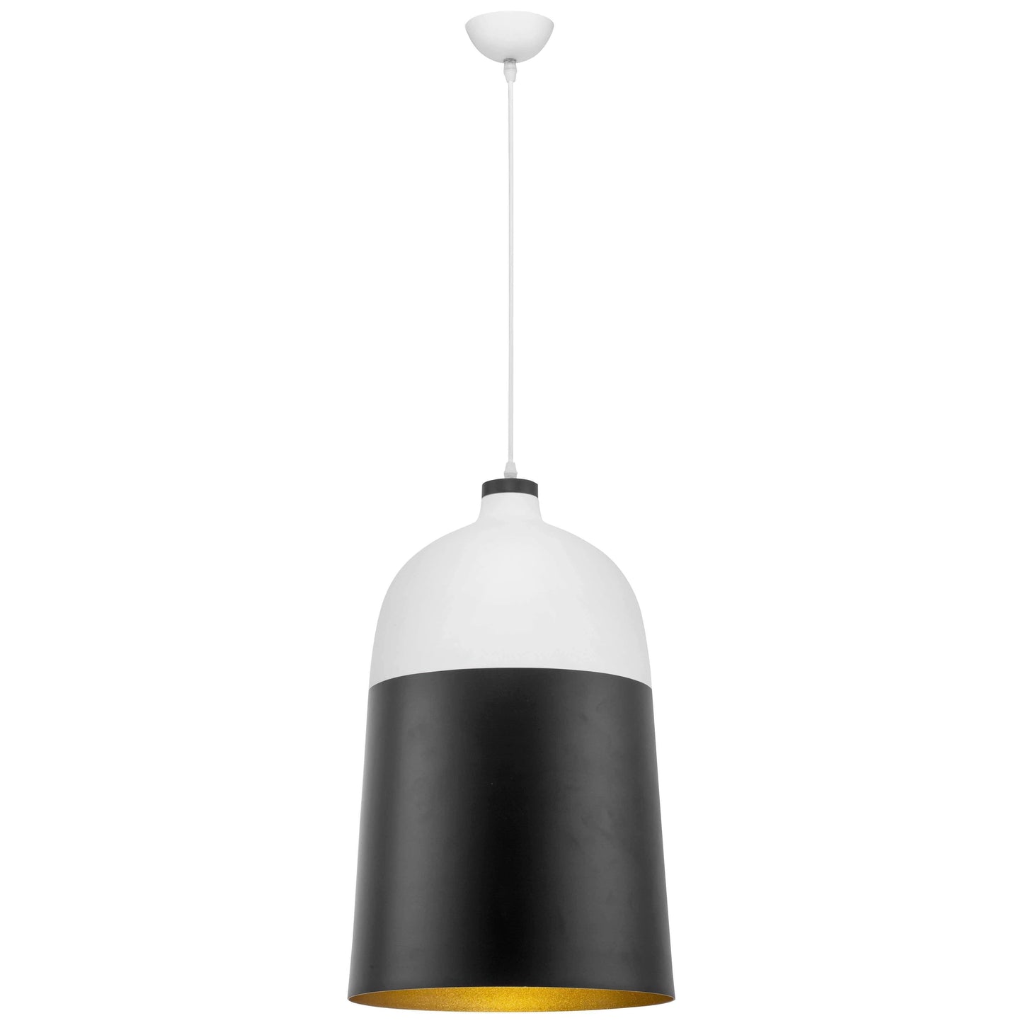 The Lighting Club White & Black Gold Dip Pendant Large
