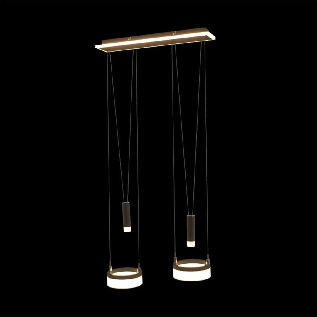 The Lighting Club pendant light Pullcore Vertical Twin LED Pulley Pendant Light - Black J-K-LED-2530/2
