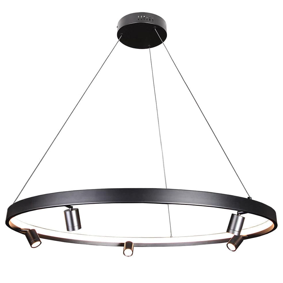 The Lighting Club Pendant 80cm Crown with 5 Spotlights / Black The Markle LED Chandelier Black | Satin Nickel | 3 Sizes K-LED-400/80BL