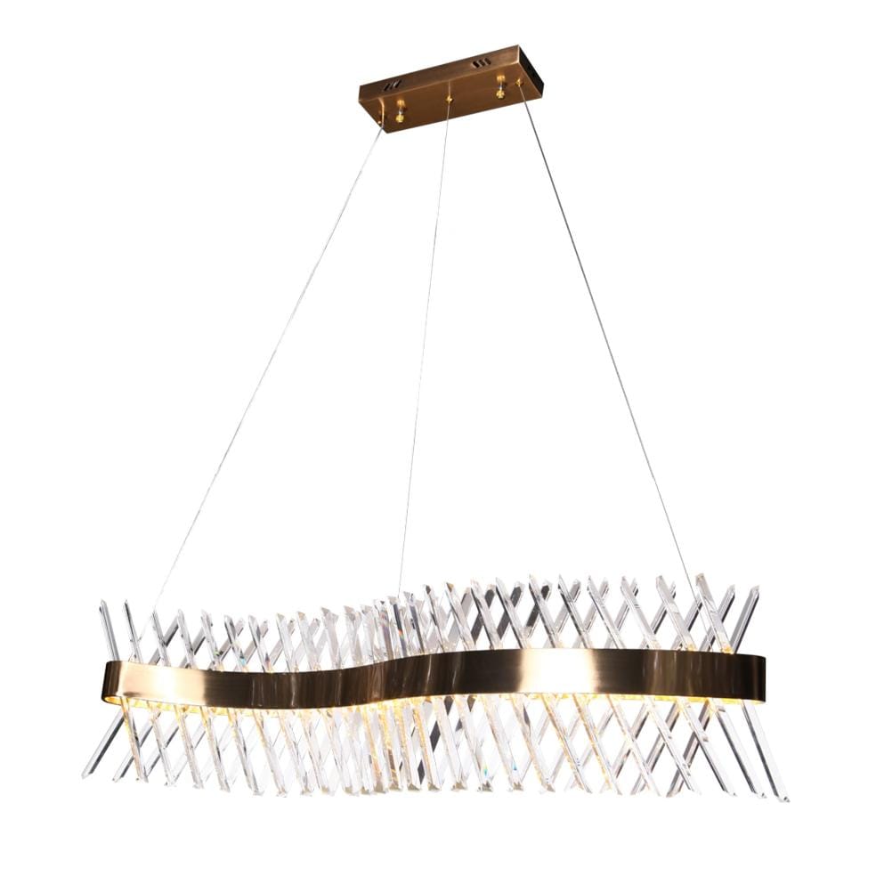 The Lighting Club Chandeliers Wave LED Crystal and Metal Chandelier Light Gold K-LED-9967/1