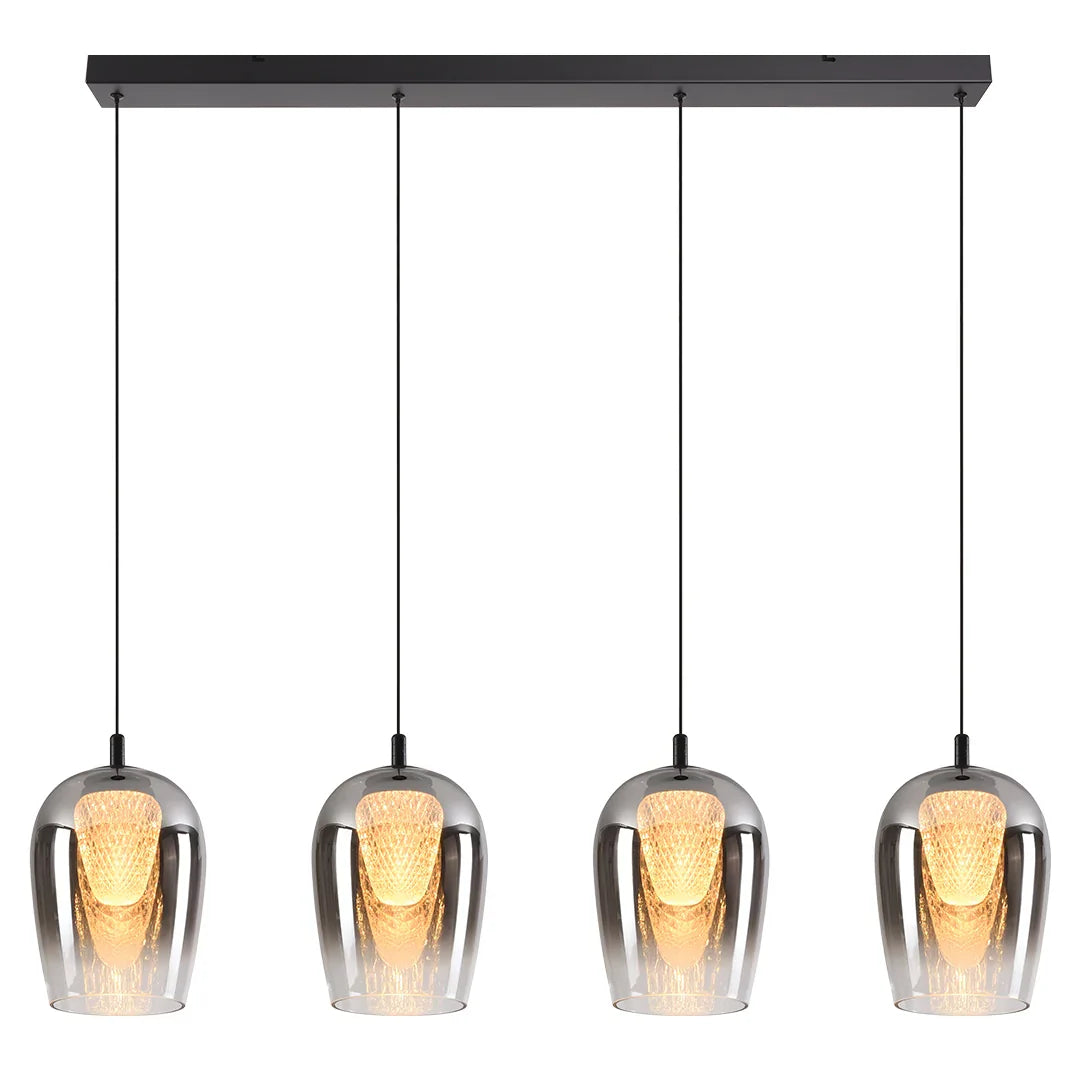 The Lighting Club pendant light Meteor 4 Light Smoke Glass LED Linear Light K-LED-CC1-4/SM