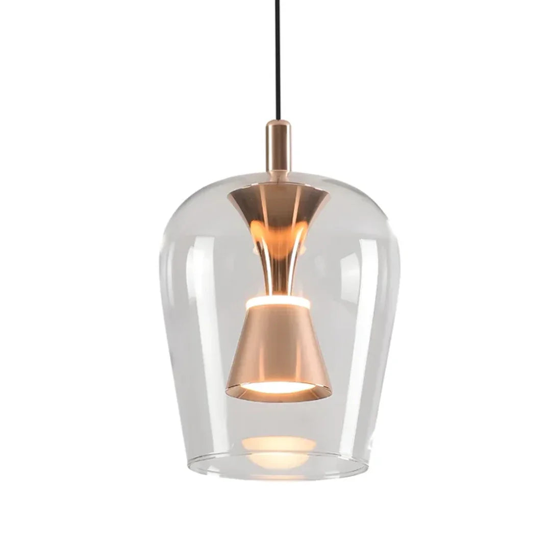 The Lighting Club pendant light Auric 5 Light Clear Glass Golden Linear LED Pendant Light K-LED-CC2-5/GD