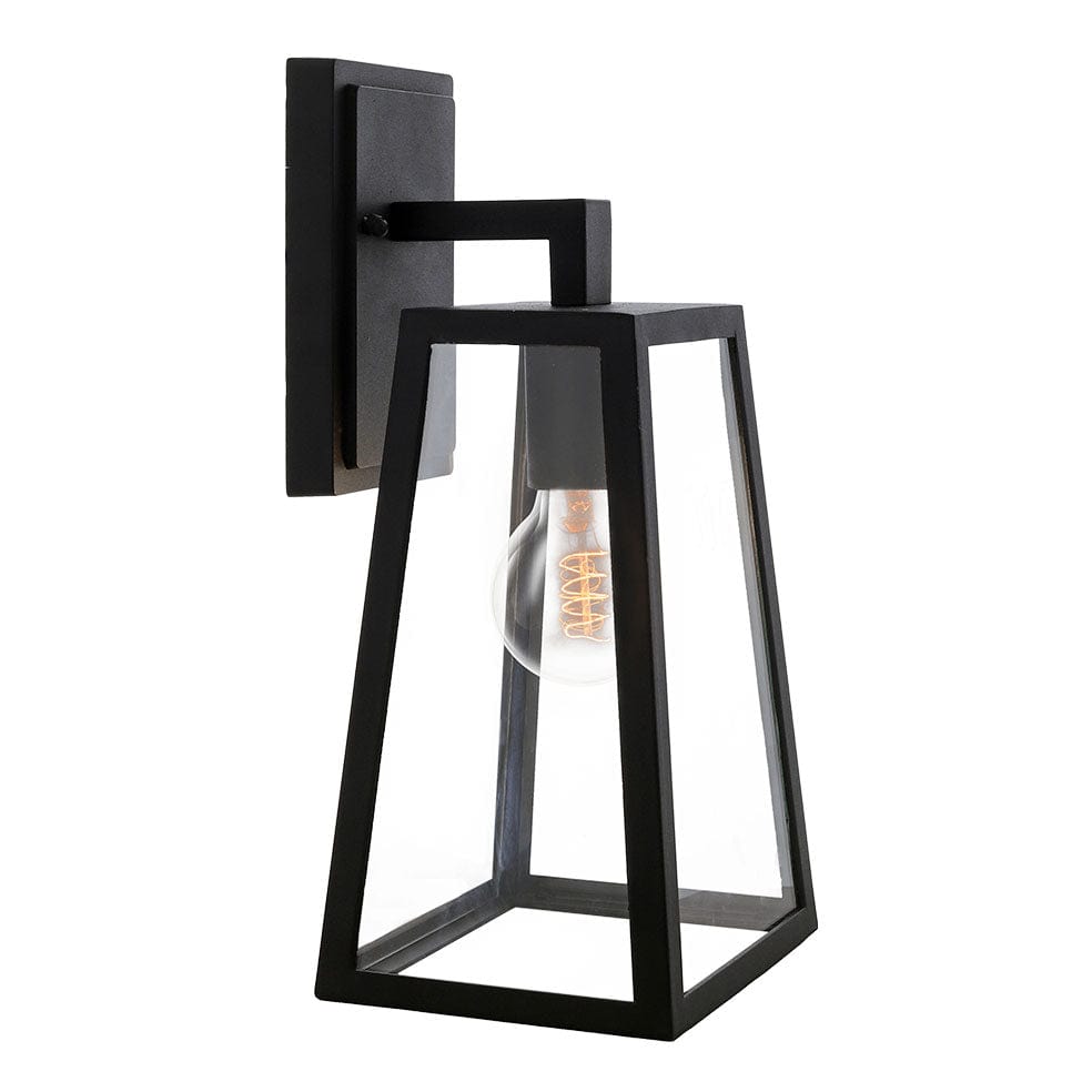 The Lighting Club Lighting Pyramid Outdoor Metal and Glass Wall Light Black KLG-1133