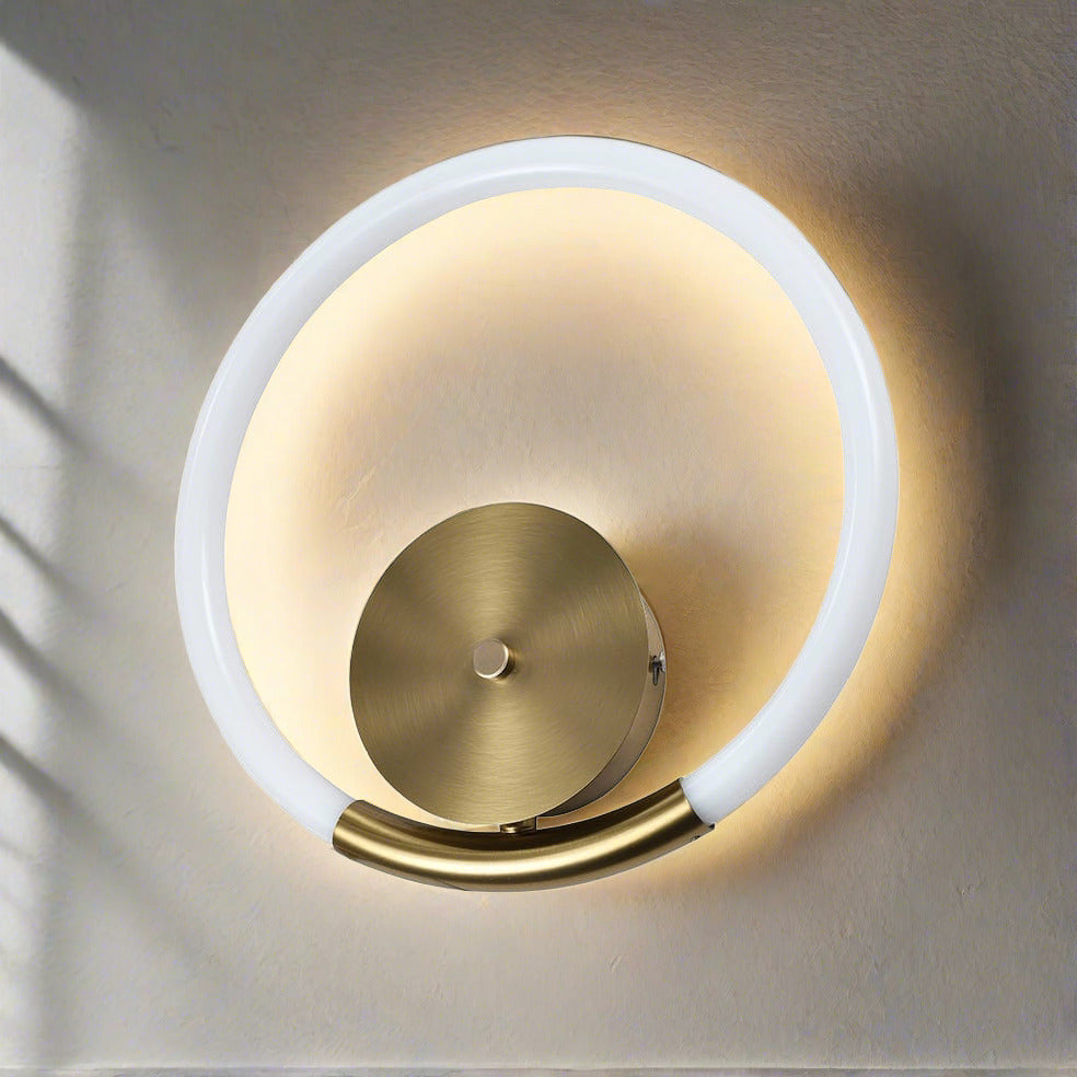 The Lighting Club Wall light Brass Halo LED Metal Wall Light Black | Brass LED-409/GD