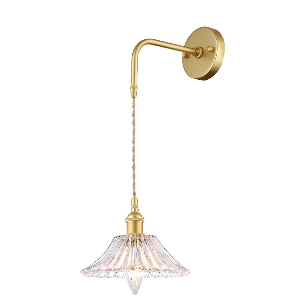 The Lighting Club Wall Light Fixtures Vintage Vogue Cut Glass Wall Light Satin Gold LW-KLW-4162