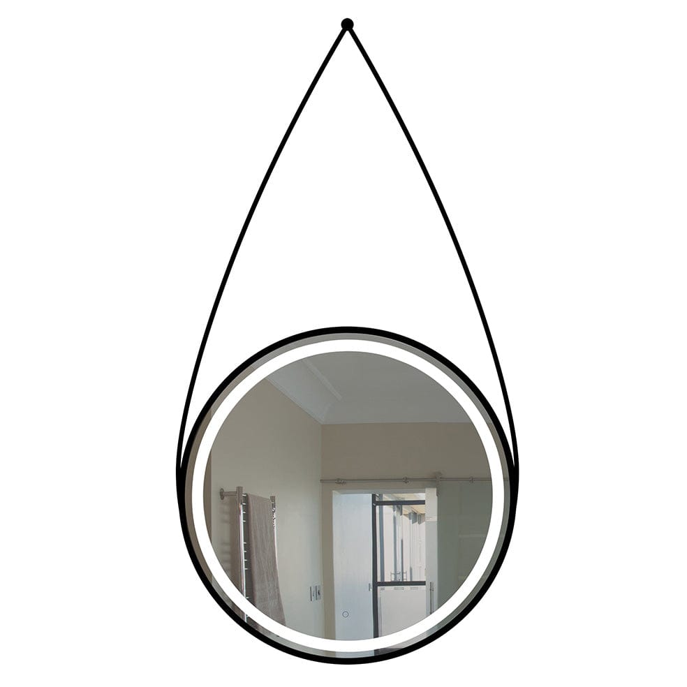 The Lighting Club Bathroom Mirror Circular LED Bathroom Mirror with Black Leather Strap ML058 LED 6007226079906