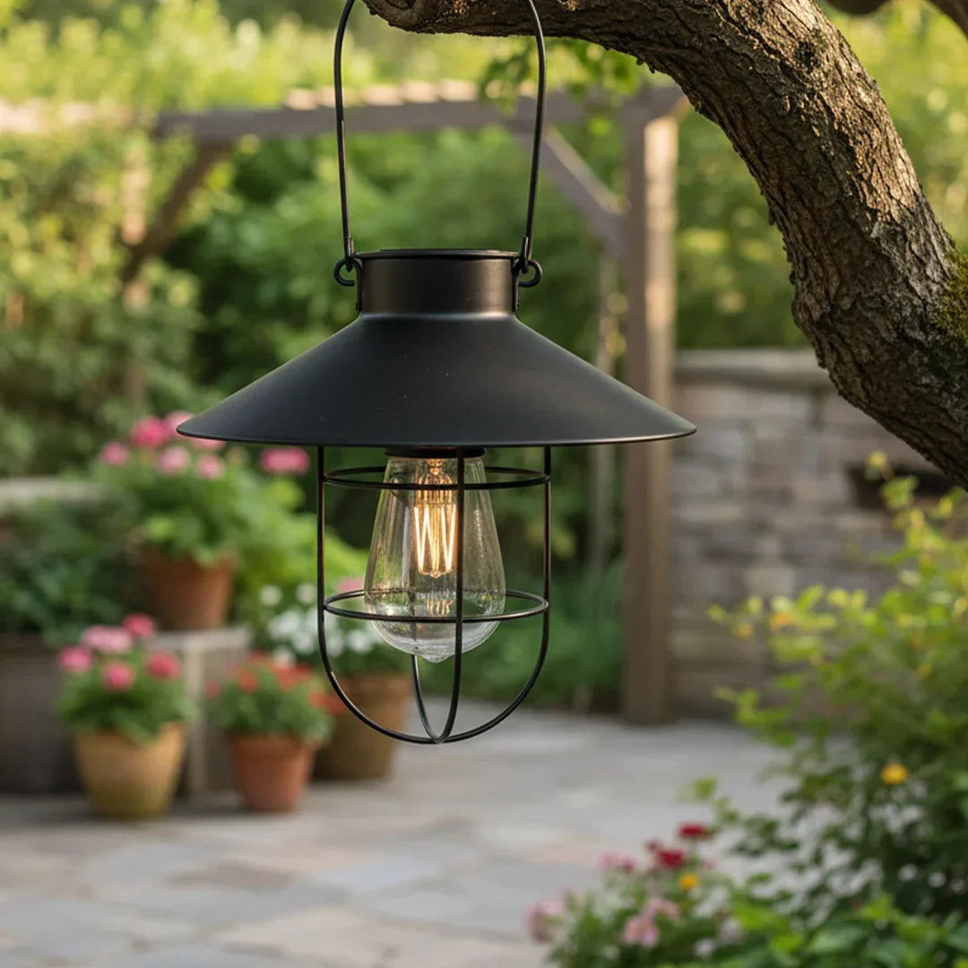 The Lighting Club solar lantern light Barnyard Solar Black Hanging Lantern O616BS 6007328397472