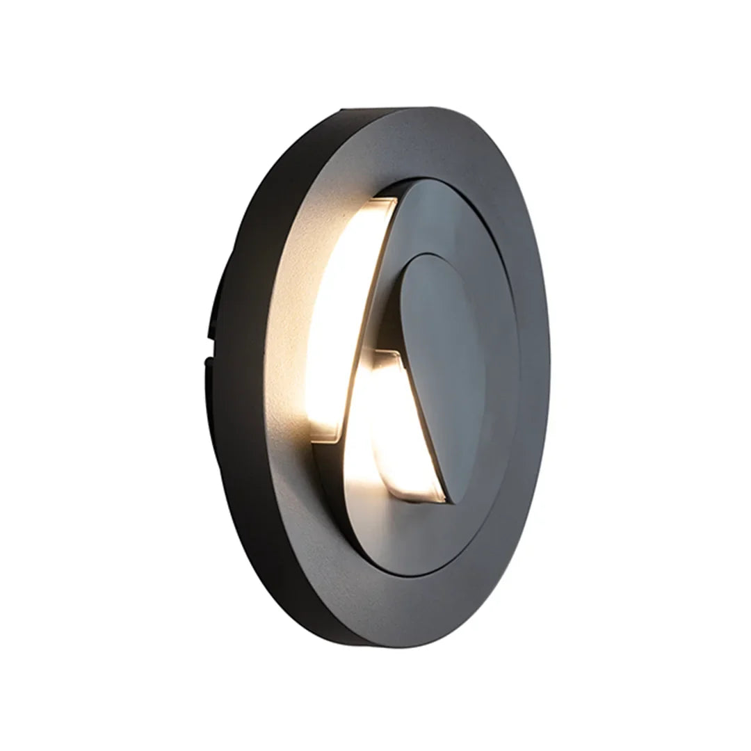The Lighting Club Wall Light Modern Dark Grey Round LED Outdoor Wall Light – Warm White O652 6939412016436
