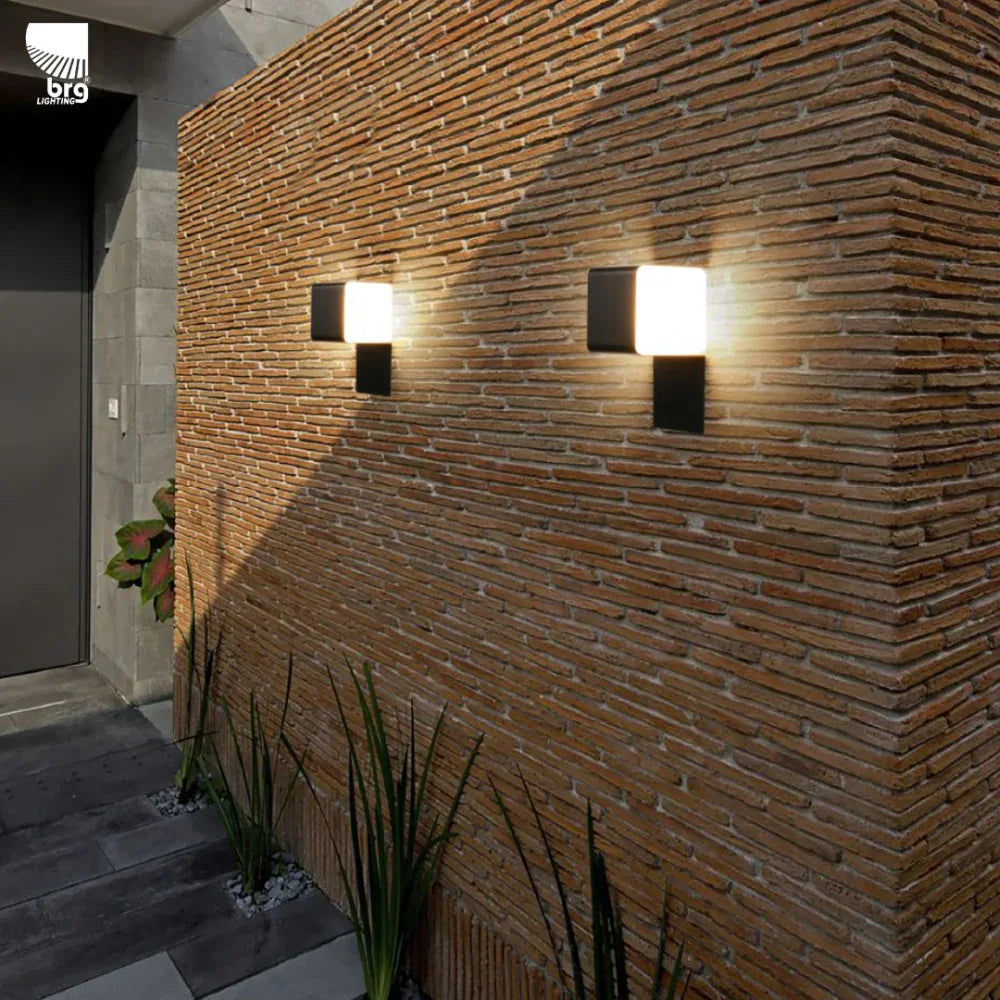 The Lighting Club Wall light LED Outdoor Wall Light Black 12W | Modern Cube Up Down Light O664 6009551811695