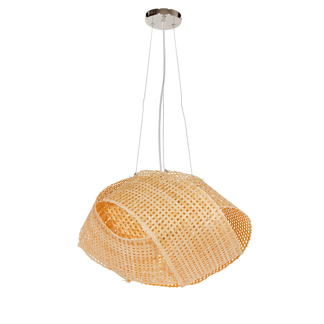 The Lighting Club Large Neda Pendant Light - Woven Bamboo P1289N