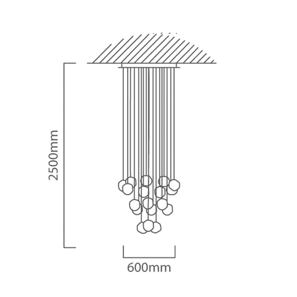 The Lighting Club Chandelier Molten Cluster LED Chandelier Light Chrome P1302CH 6009551809333
