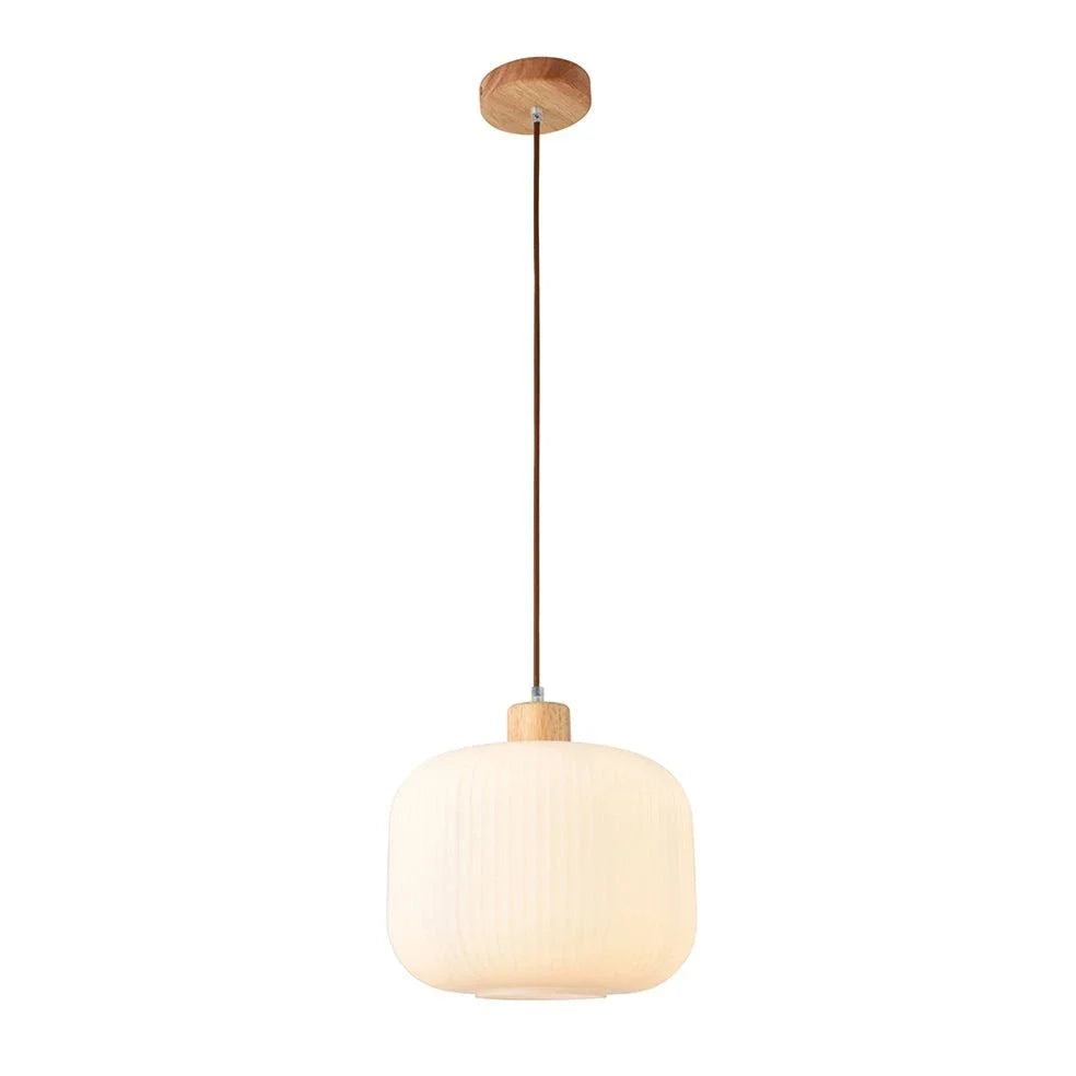 The Lighting Club pendant light Nesta 1 Wood and Glass Pendant Light P1360