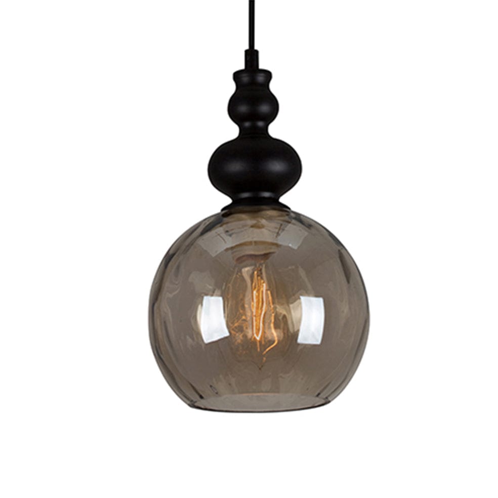 The Lighting Club Pendant Amber Vic Glass and Metal Pendant Light Amber | Smokey P916AM 6007328386810