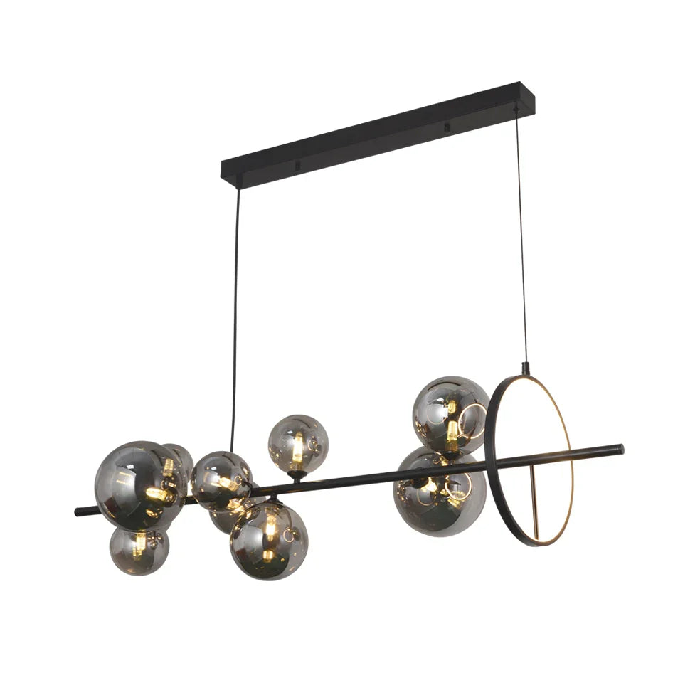 The Lighting Club pendant light Noctra Glass Cluster Linear Pendant Light - Smoke PEN039/10 BK/SMOKE