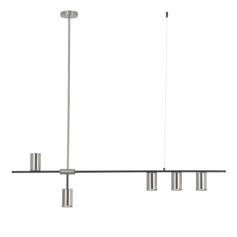 The Lighting Club Lighting Black and Satin Titanio Pendant Light Metal 5 Light PEN461/5 SATIN/BK 6007226079777