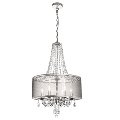 The Lighting Club Pendant Charade Pendant Light with Crystals and Transparent Silver Shade PEN549 CRYSTAL 6007226059953