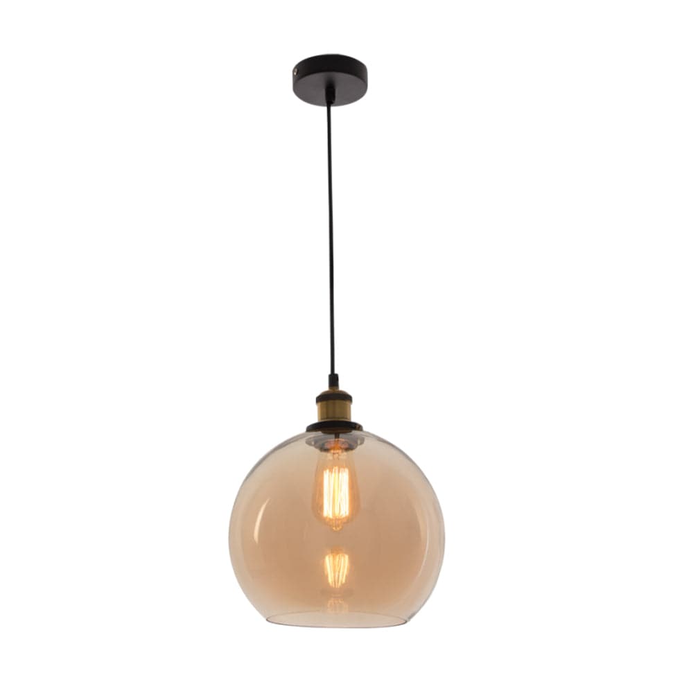 The Lighting Club lighting Amber Spheroid Glass Pendant Light Smoke | Amber PEN695 AMBER 6007226071863