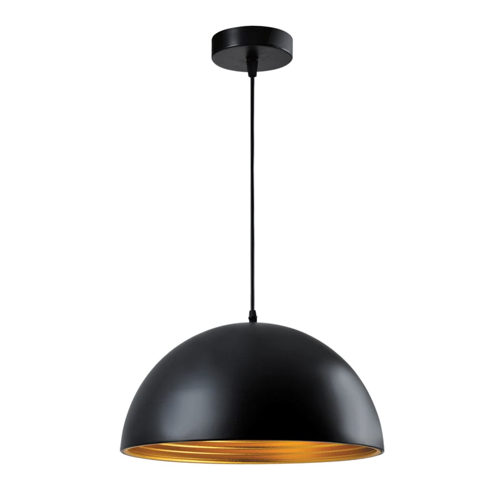 The Lighting Club Pendant Lights Barley Metal Dome Pendant Light Black PEN937 BLACK 6007226087376
