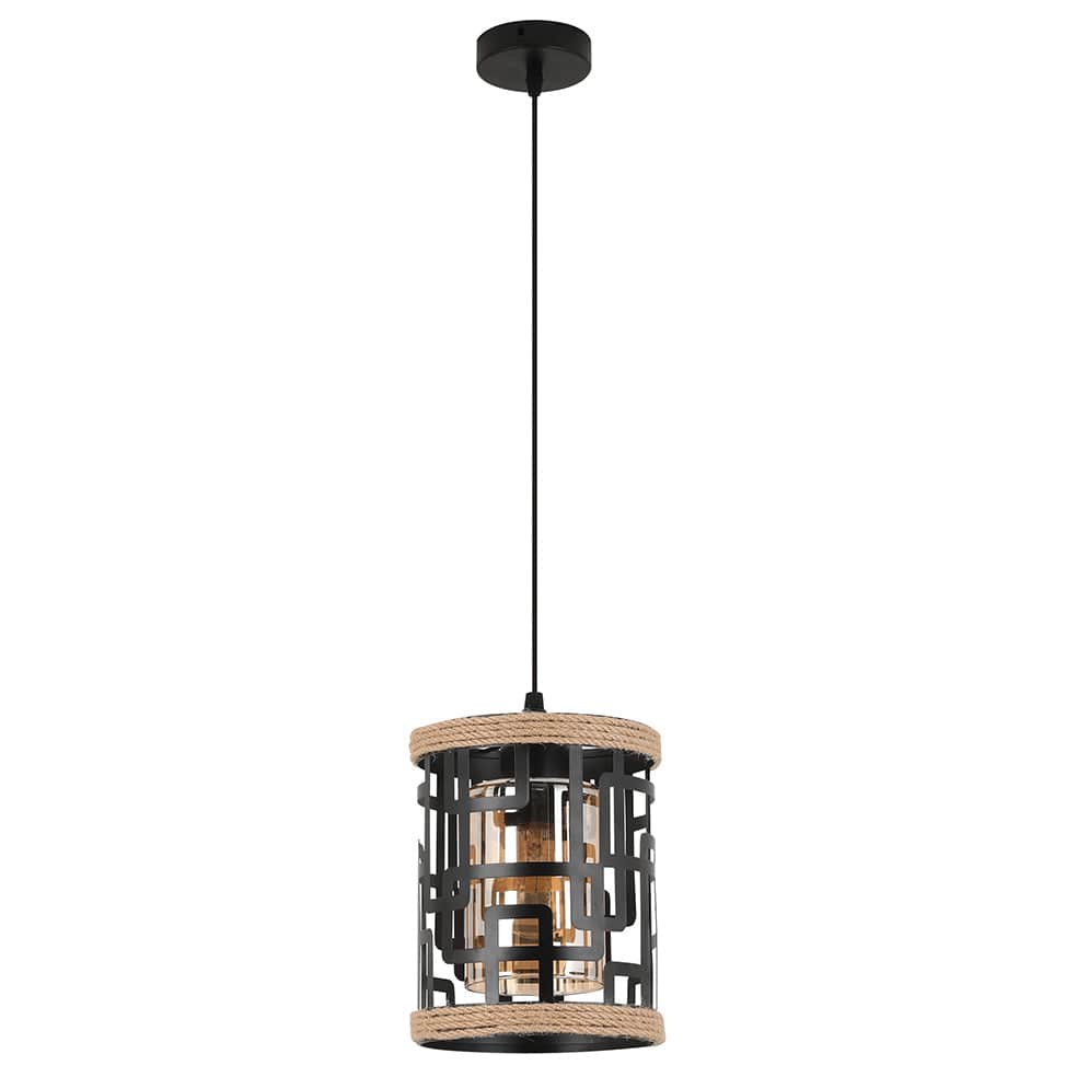 The Lighting Club Pendant Lights Arabella Metal and Glass Pendant Light Black PEN938 BLACK 6007226087383