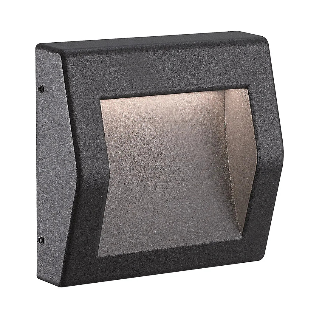 The Lighting Club step light Large LED Square Surface Mounted Step Light Matt Black - 2 Sizes R-LED-2602