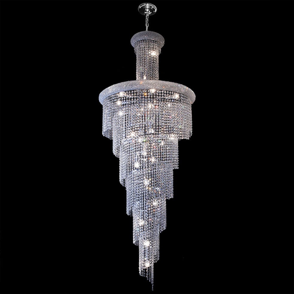 The Lighting Club Chandeliers Grace Spiral Crystal Chandelier Light Chrome S-KLCH-8740/27