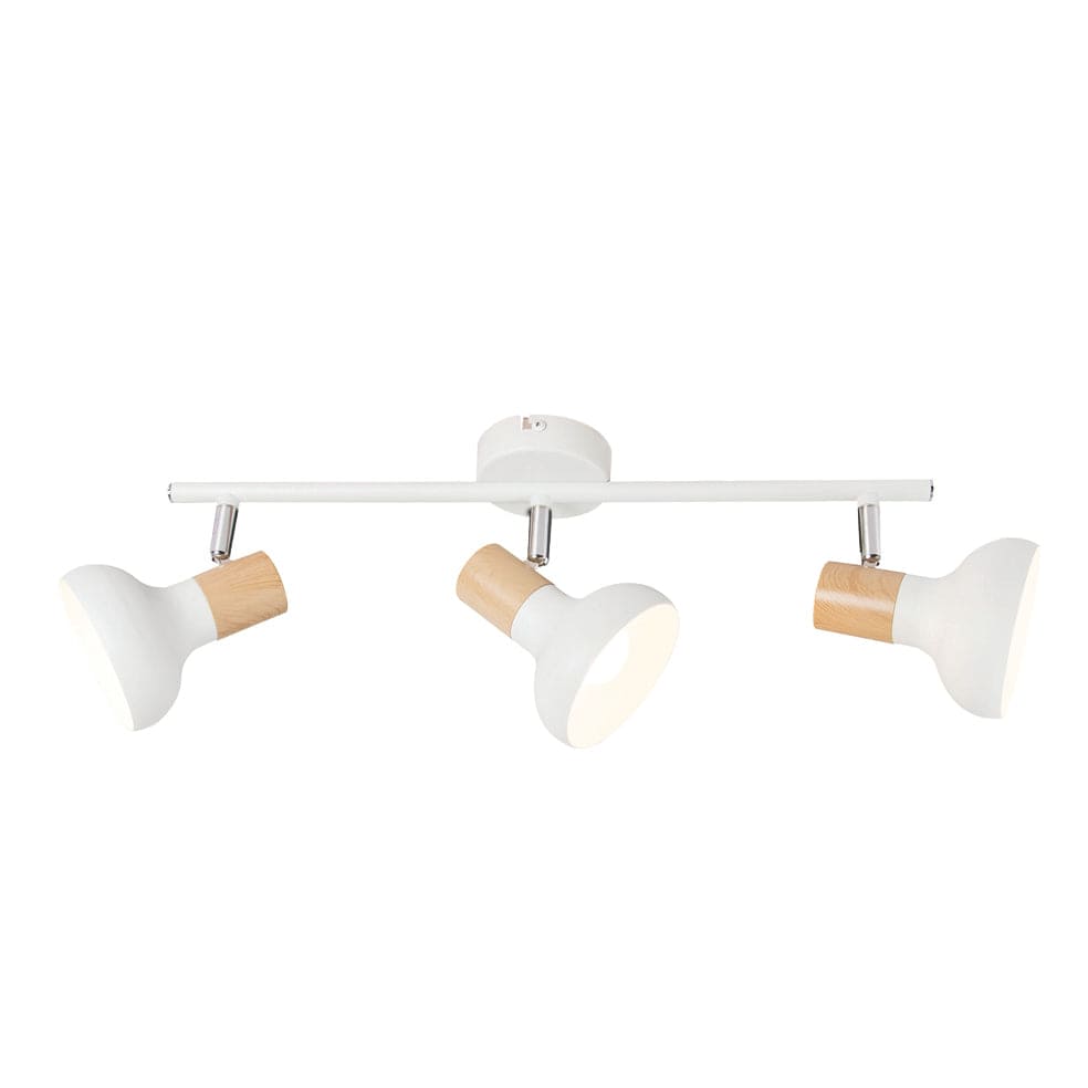 The Lighting Club Spotlight Alina Metal and Wood Finish Triple Spotlight White S401/3 WHITE 6007226071283