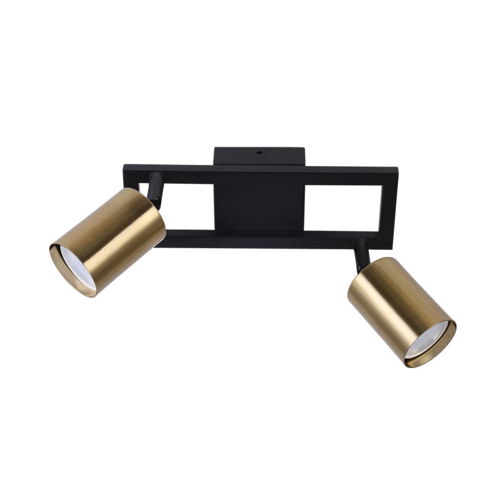 The Lighting Club Spotlight Satin Gold Darcey Aluminium Double Spotlight Brass | Black S414/2 SATIN BRASS 6007226086409