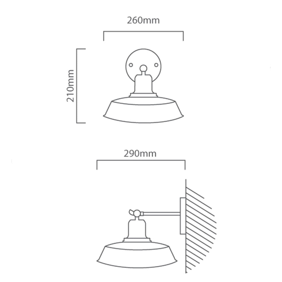 The Lighting Club Wall light Lessy Metal Wall Light Antique Brown W495ABR 6007328372769