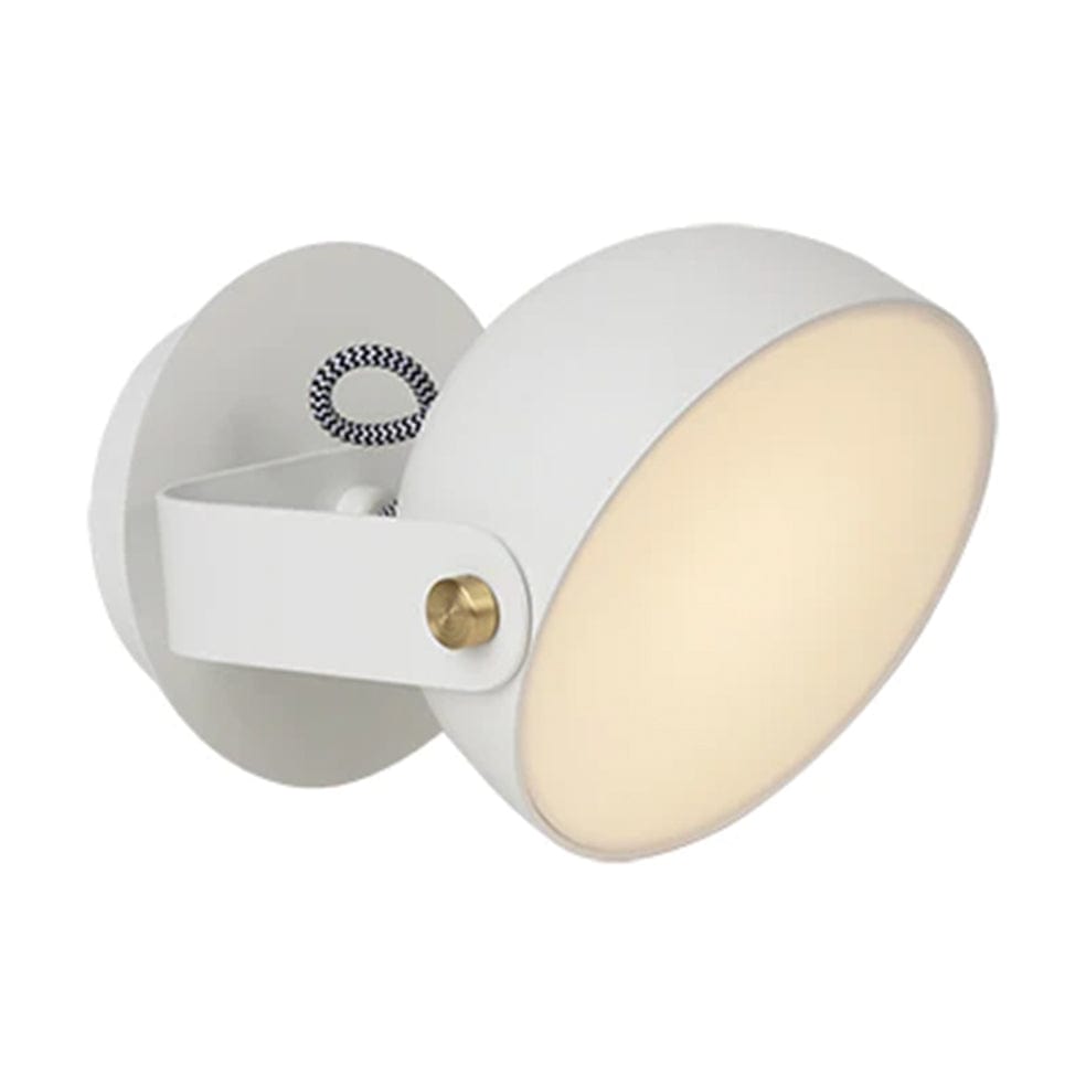 The Lighting Club White Pickman Round Wall Light W607W