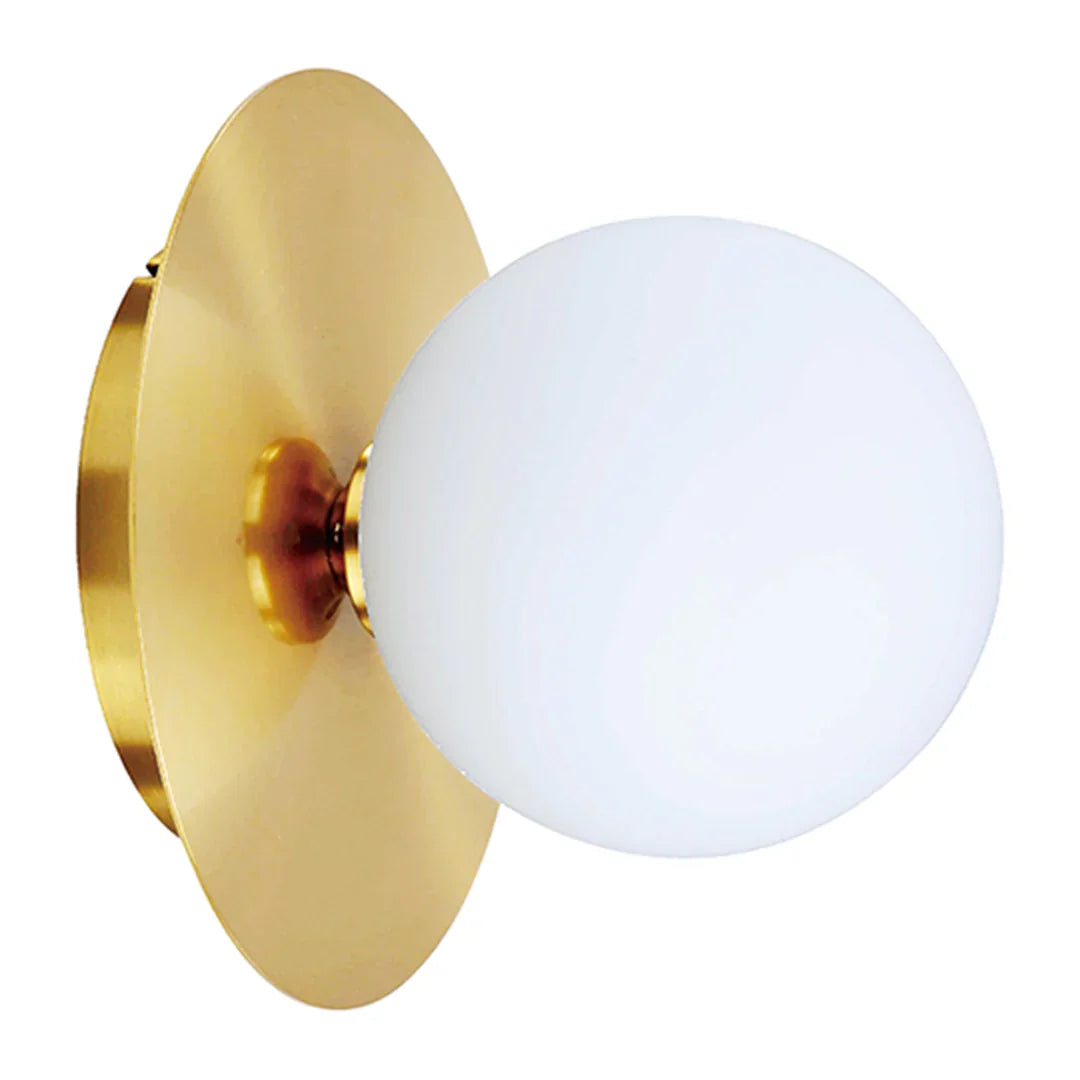 The Lighting Club Wall Light Sona Gold Metal and Opal Glass Wall Light W663 6009551810834