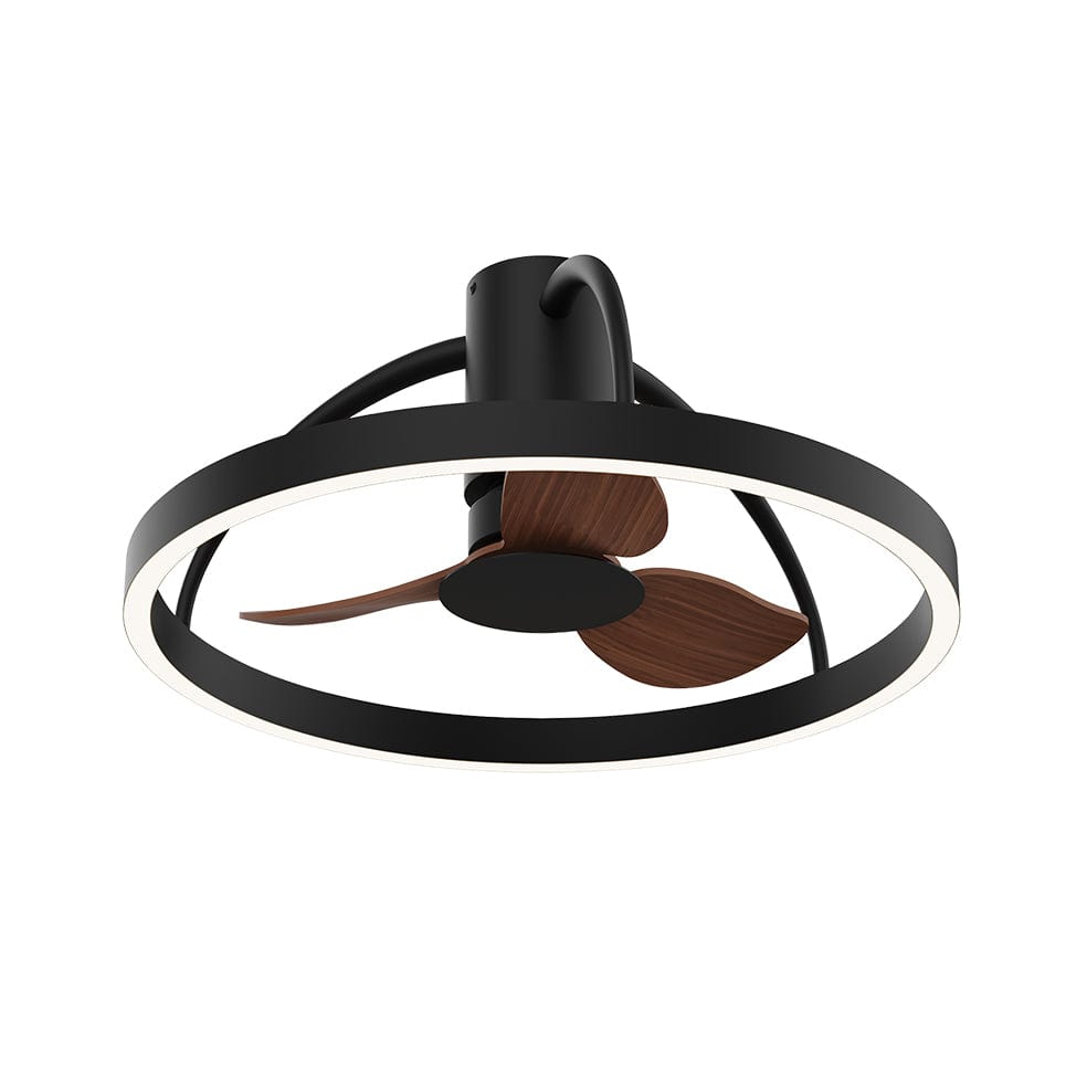 The Lighting Club led ceiling fan Black with Dark Wood Fan AuraGlow 60cm Ceiling Fan Light - Multiple Finishes 238-60-BL/DWD