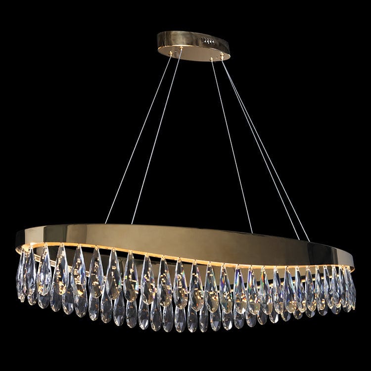 The Lighting Club Chandelier Imperial Round Crystal and Gold LED Chandelier Light