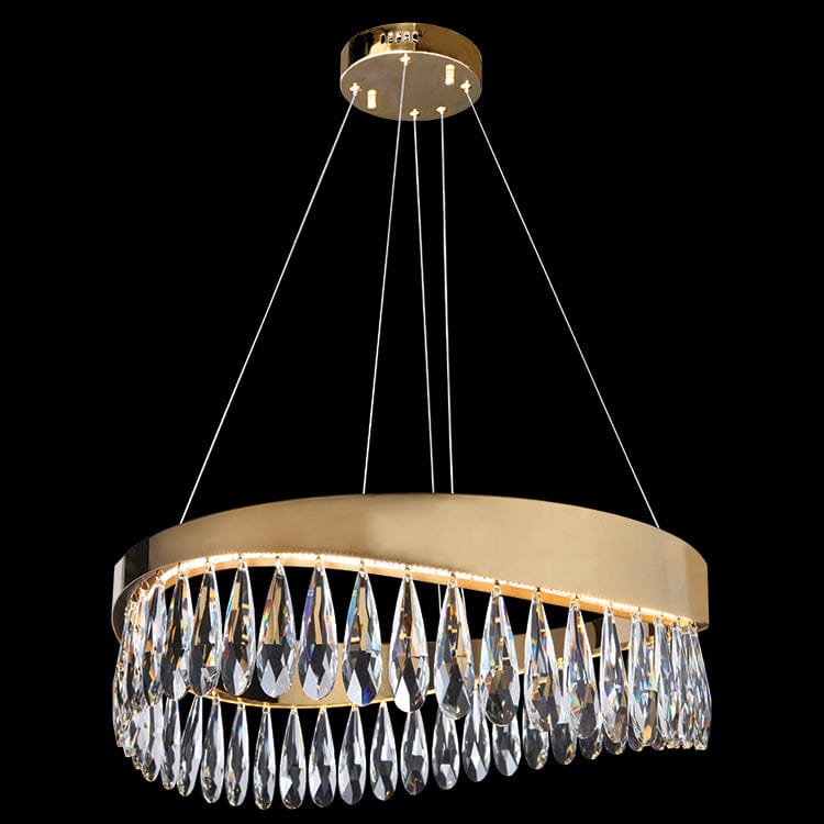 The Lighting Club Chandelier Imperial Round Crystal and Gold LED Chandelier Light