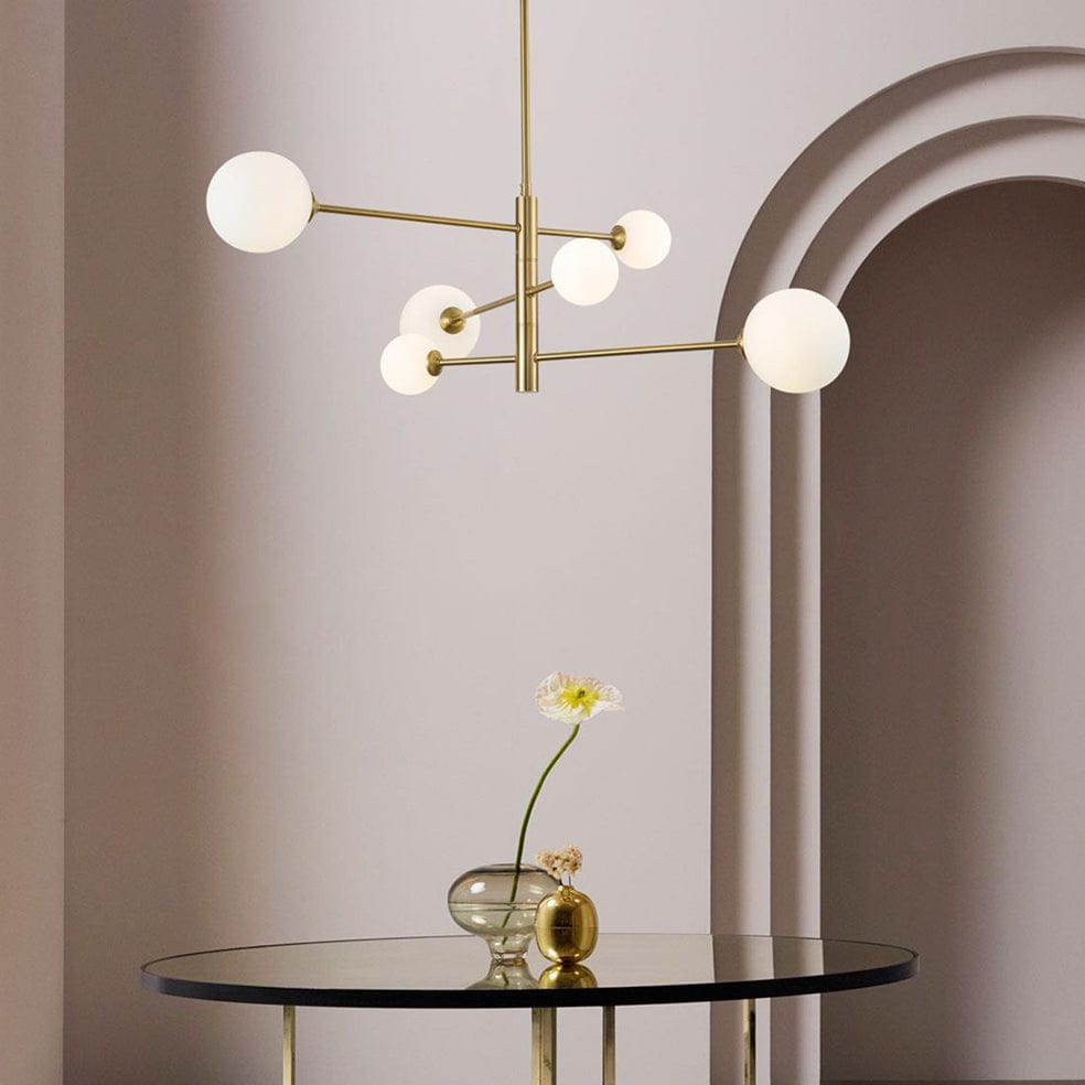 The Lighting Club Chandeliers Balance Chandelier 6 Light Black | Gold