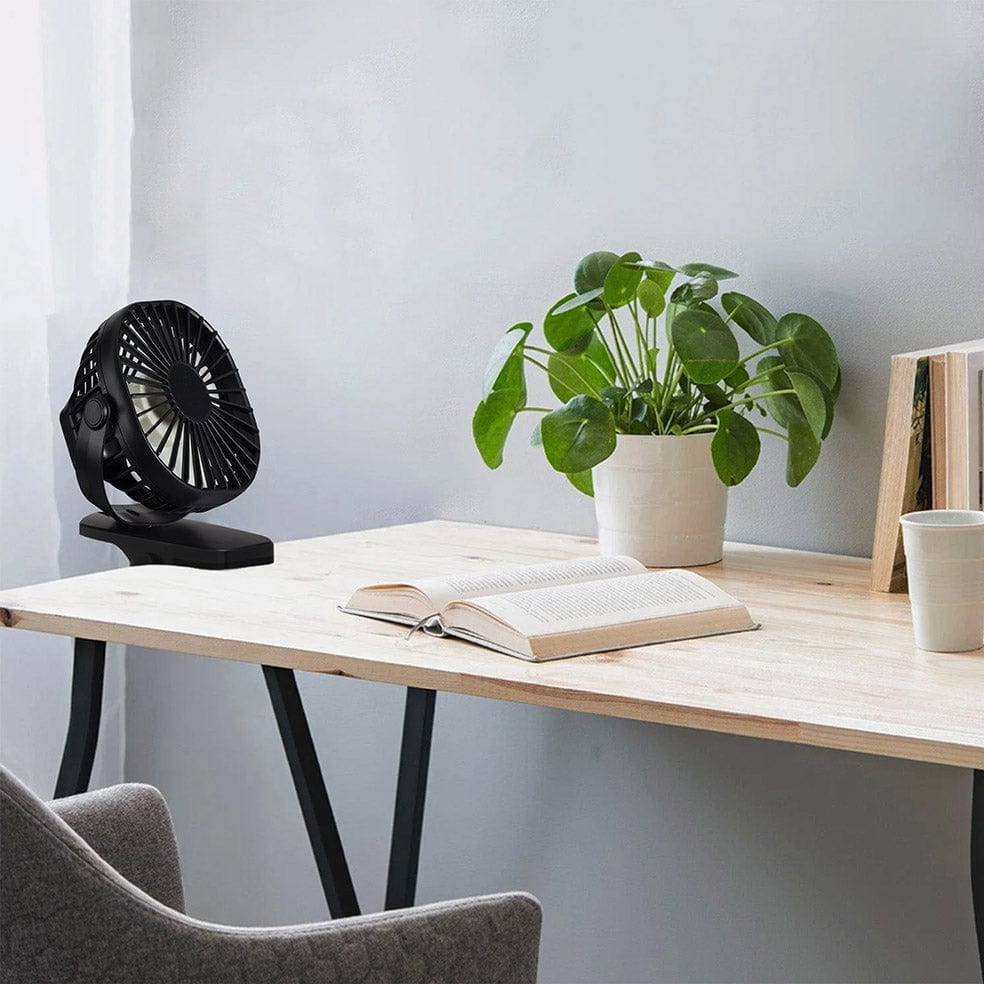 The Lighting Club fan Portable and Rechargeable Clip On Table Fan Black | White