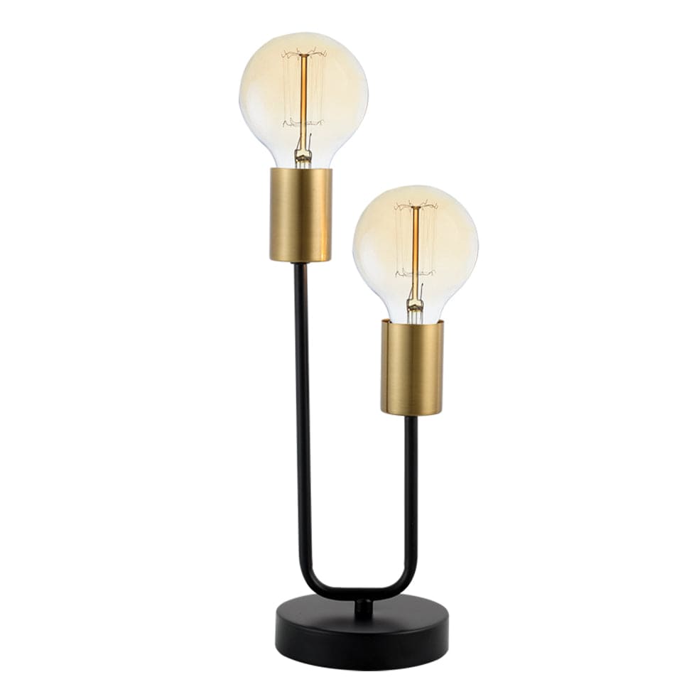 The Lighting Club Lamps Trophy Metal Table Lamp 2 Light Black | Gold | Chrome