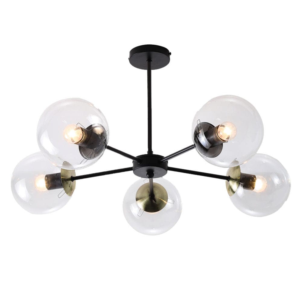The Lighting Club Clover Chandelier 5 Light Black or Chrome